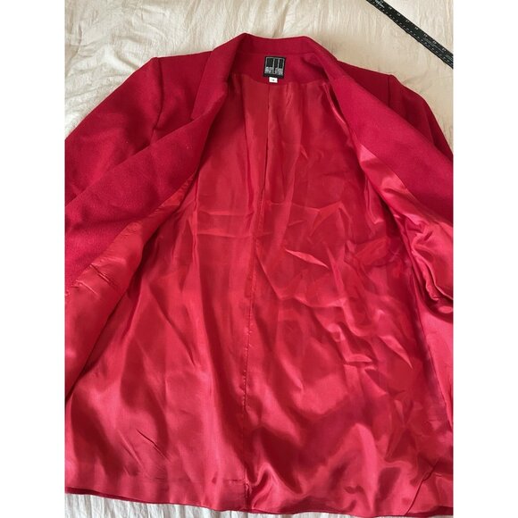 Wool blazer womens 8 Small Red One Button Mock Pockets Jacket Mark Alan Vintage - Picture 6 of 9